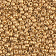 Miyuki seed beads 8/0 - Matte 24kt gold plated 8-191F